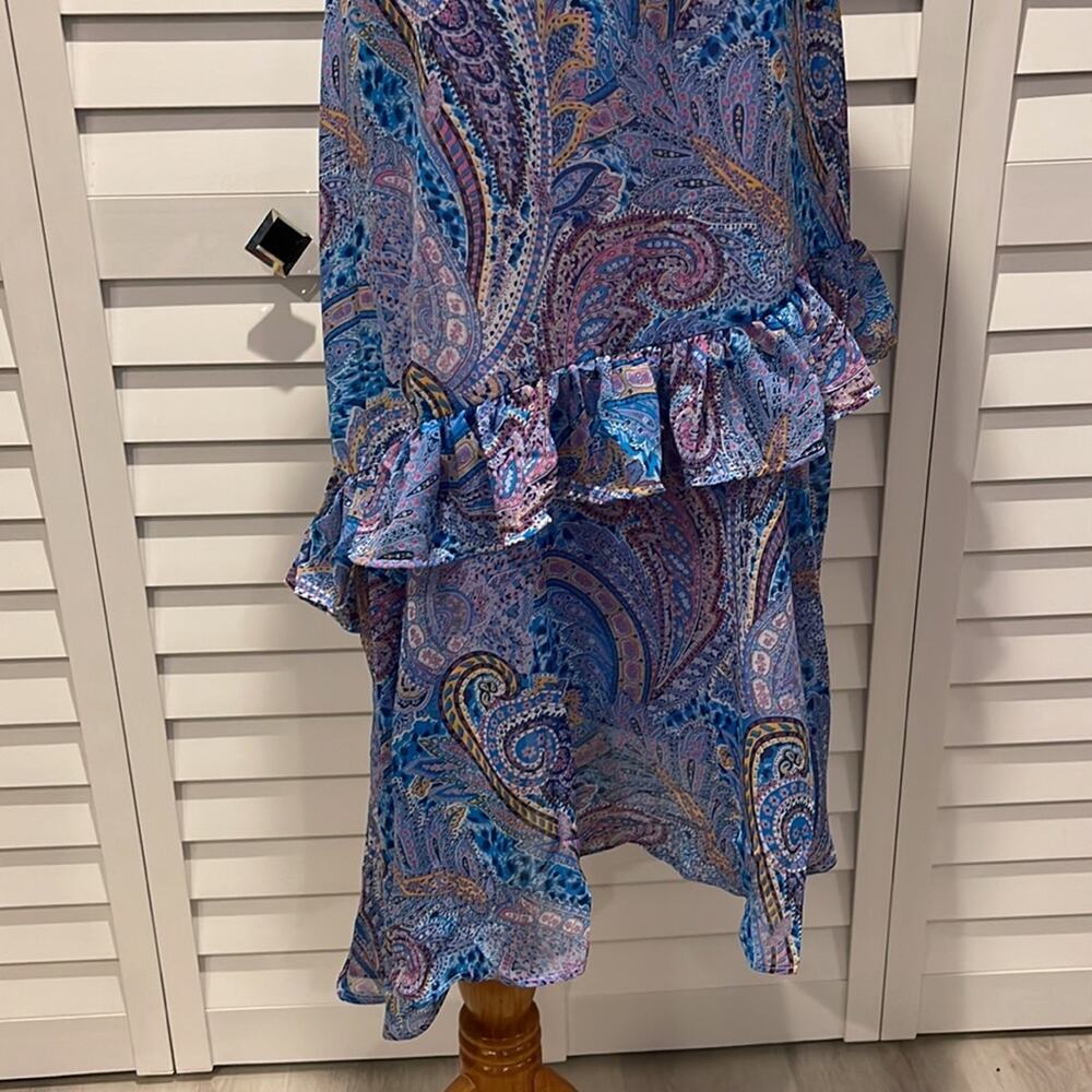 Sam Edelman NWT Summer Paisley Ruffled MIDI Dress, lined and gorgeous. - Picture 7 of 16